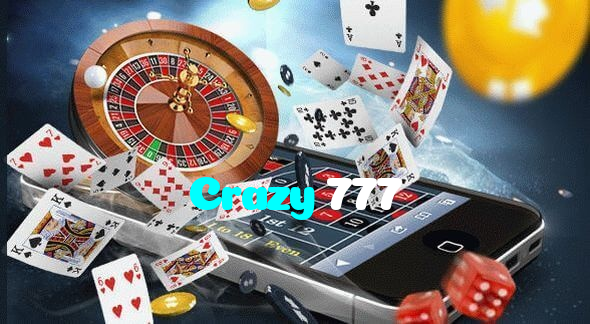 Crazy 777 casino presented on mobile device in Pakistan with slots and live games
